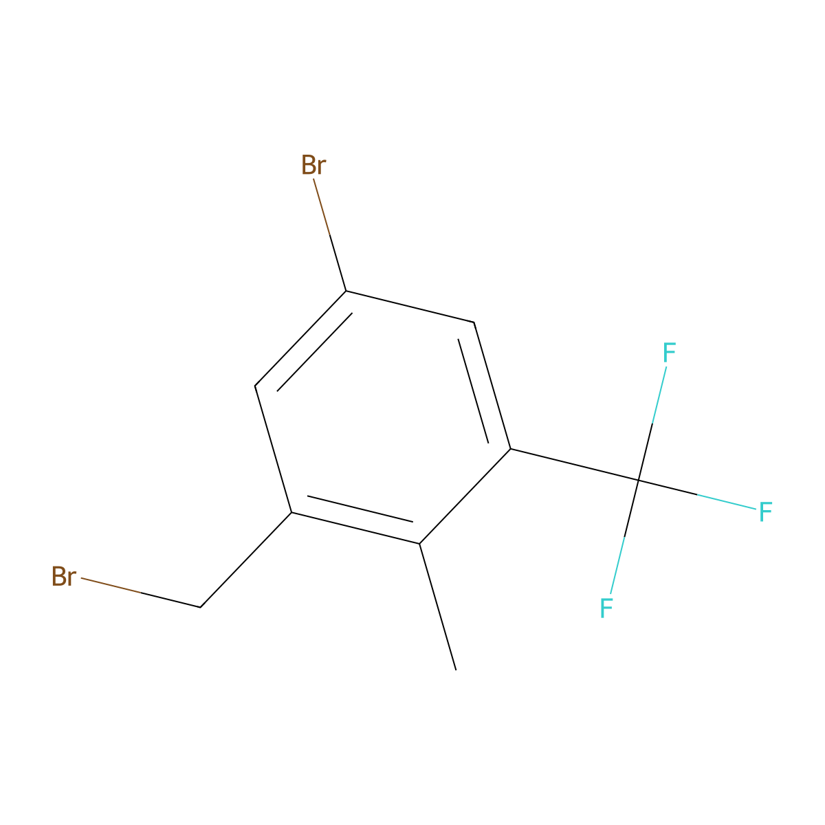 5-Bromo-2-methyl-3-(trifluoromethyl)benzyl bromide molecular structure, CAS 2386352-03-8