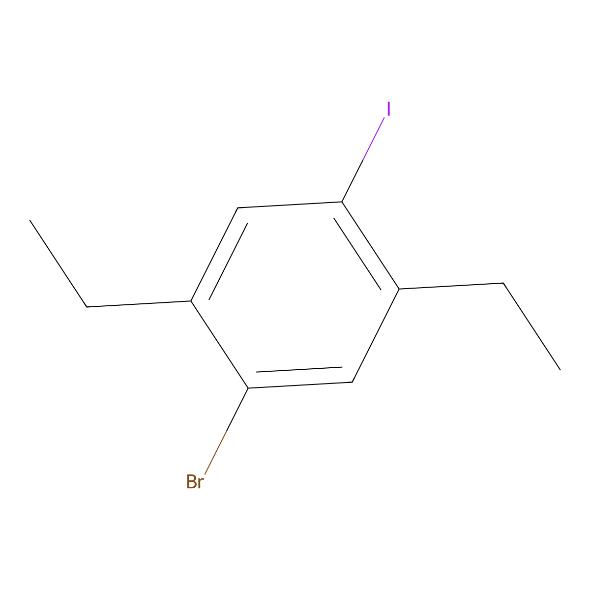 1-Bromo-2,5-diethyl-4-iodo-benzene molecular structure, CAS 2386356-25-6