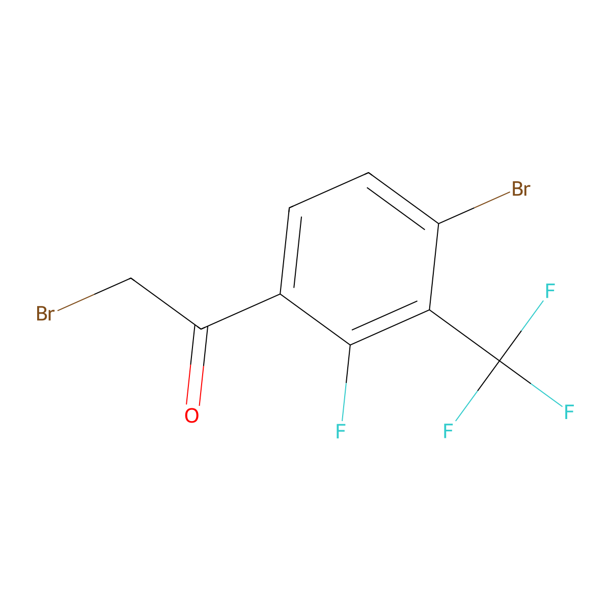2-Bromo-1-(4-bromo-2-fluoro-3-(trifluoromethyl)phenyl)ethan-1-one molecular structure, CAS 2386358-17-2