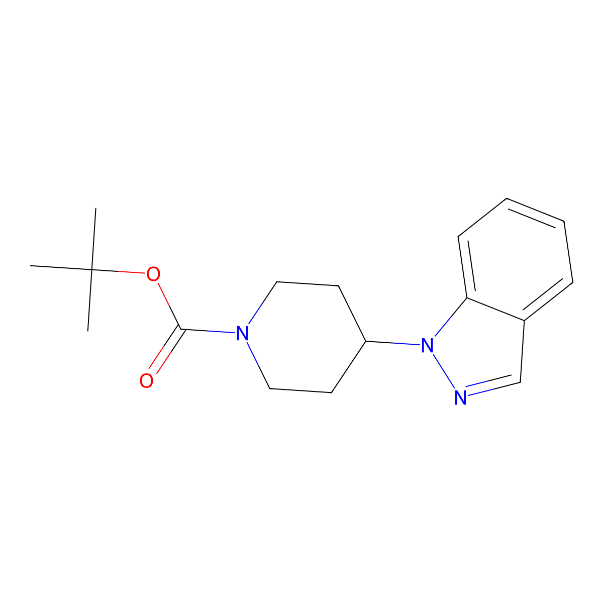 tert-Butyl 4-(1H-indazol-1-yl)piperidine-1-carboxylate molecular structure, CAS 2386361-81-3