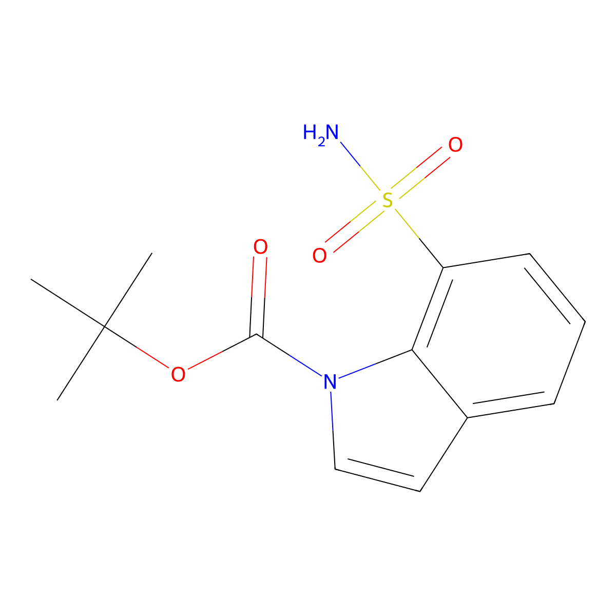 tert-butyl 7-sulfamoyl-1H-indole-1-carboxylate molecular structure, CAS 2386361-90-4