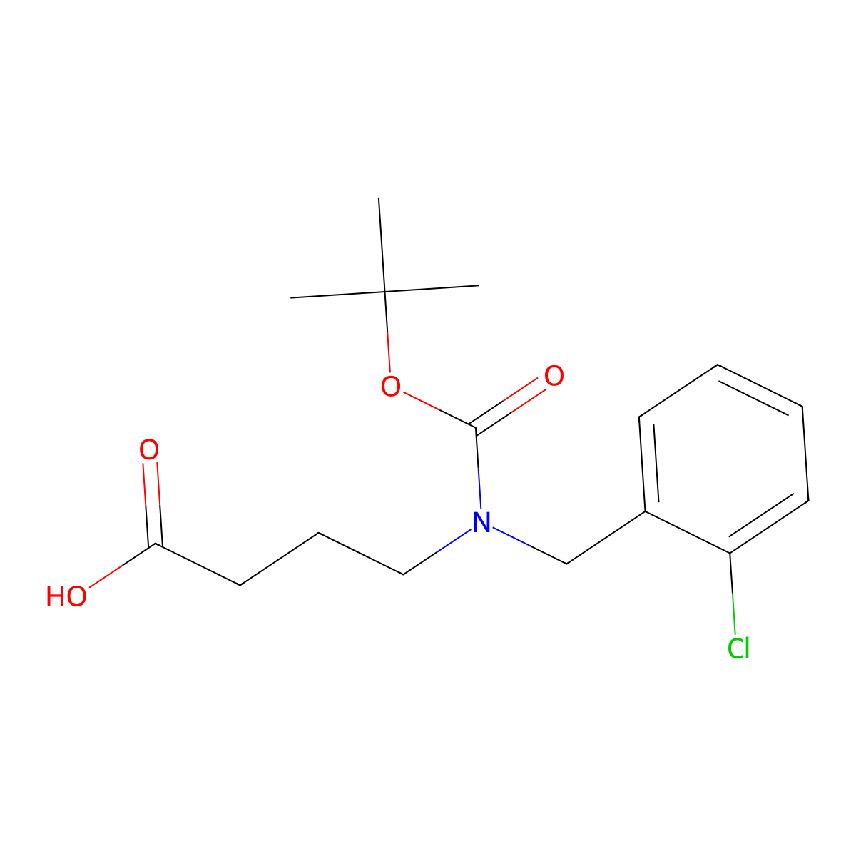 4-{[(Tert-butoxy)carbonyl][(2-chlorophenyl)methyl]amino}butanoic acid molecular structure, CAS 2386364-13-0