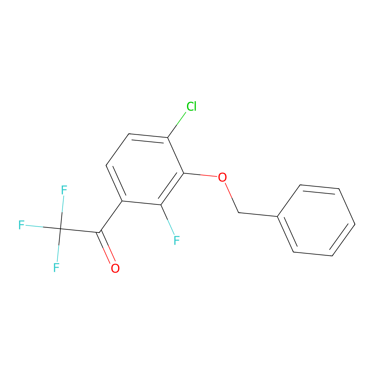 1-(3-(Benzyloxy)-4-chloro-2-fluorophenyl)-2,2,2-trifluoroethanone molecular structure, CAS 2386368-65-4