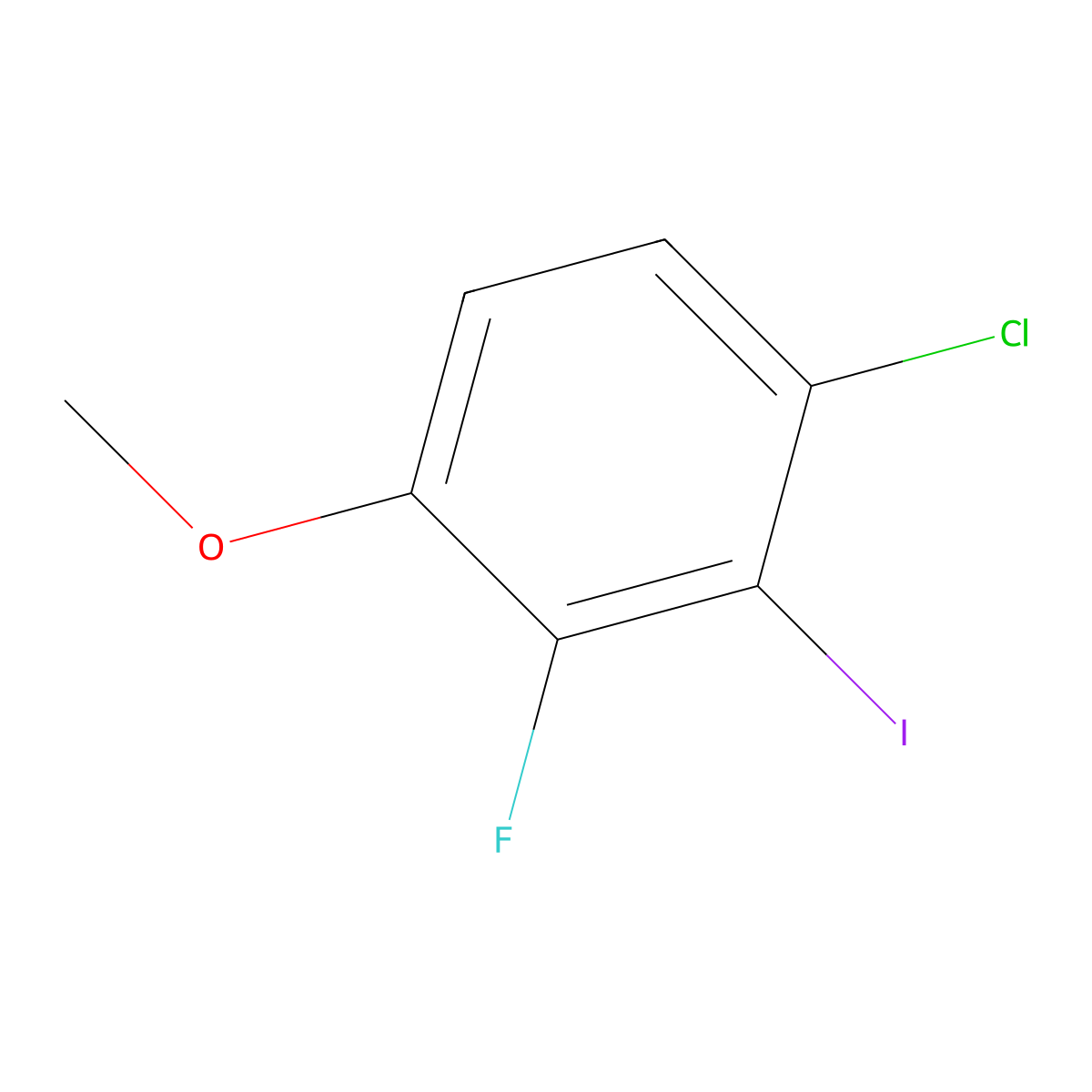 1-Chloro-3-fluoro-2-iodo-4-methoxybenzene molecular structure, CAS 2386368-77-8