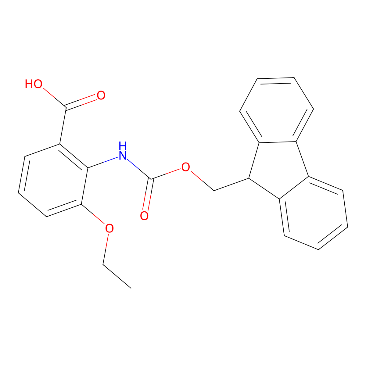 3-ethoxy-2-({[(9H-fluoren-9-yl)methoxy]carbonyl}amino)benzoic acid molecular structure, CAS 2386377-65-5