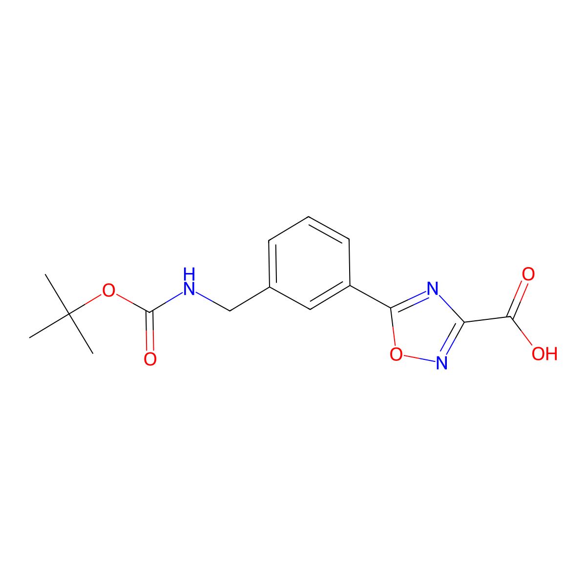 5-[3-({[(Tert-butoxy)carbonyl]amino}methyl)phenyl]-1,2,4-oxadiazole-3-carboxylic acid molecular structure, CAS 2386378-38-5