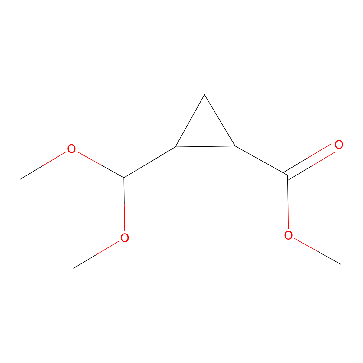 Methyl 2-(dimethoxymethyl)cyclopropane-1-carboxylate molecular structure, CAS 2386380-83-0