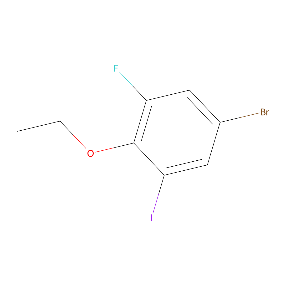 5-Bromo-2-ethoxy-1-fluoro-3-iodobenzene molecular structure, CAS 2386386-61-2