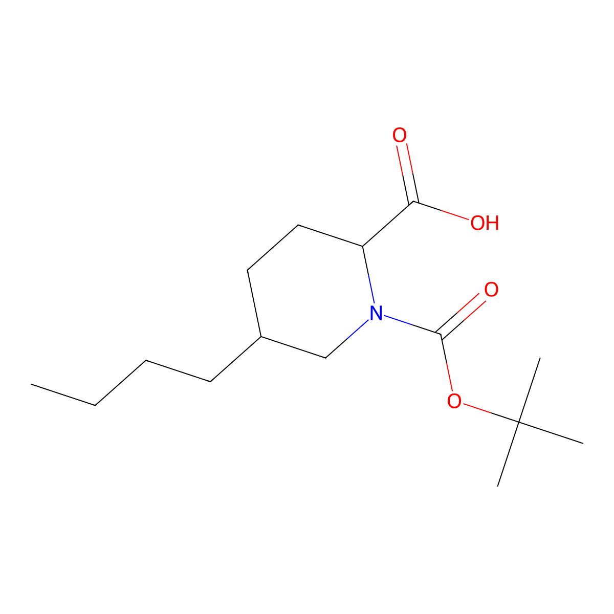 1-[(Tert-butoxy)carbonyl]-5-butylpiperidine-2-carboxylic acid molecular structure, CAS 2386386-69-0