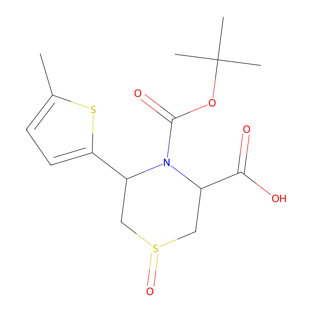 4-[(Tert-butoxy)carbonyl]-5-(5-methylthiophen-2-yl)-1-oxo-1lambda4-thiomorpholine-3-carboxylic acid molecular structure, CAS 2386396-64-9