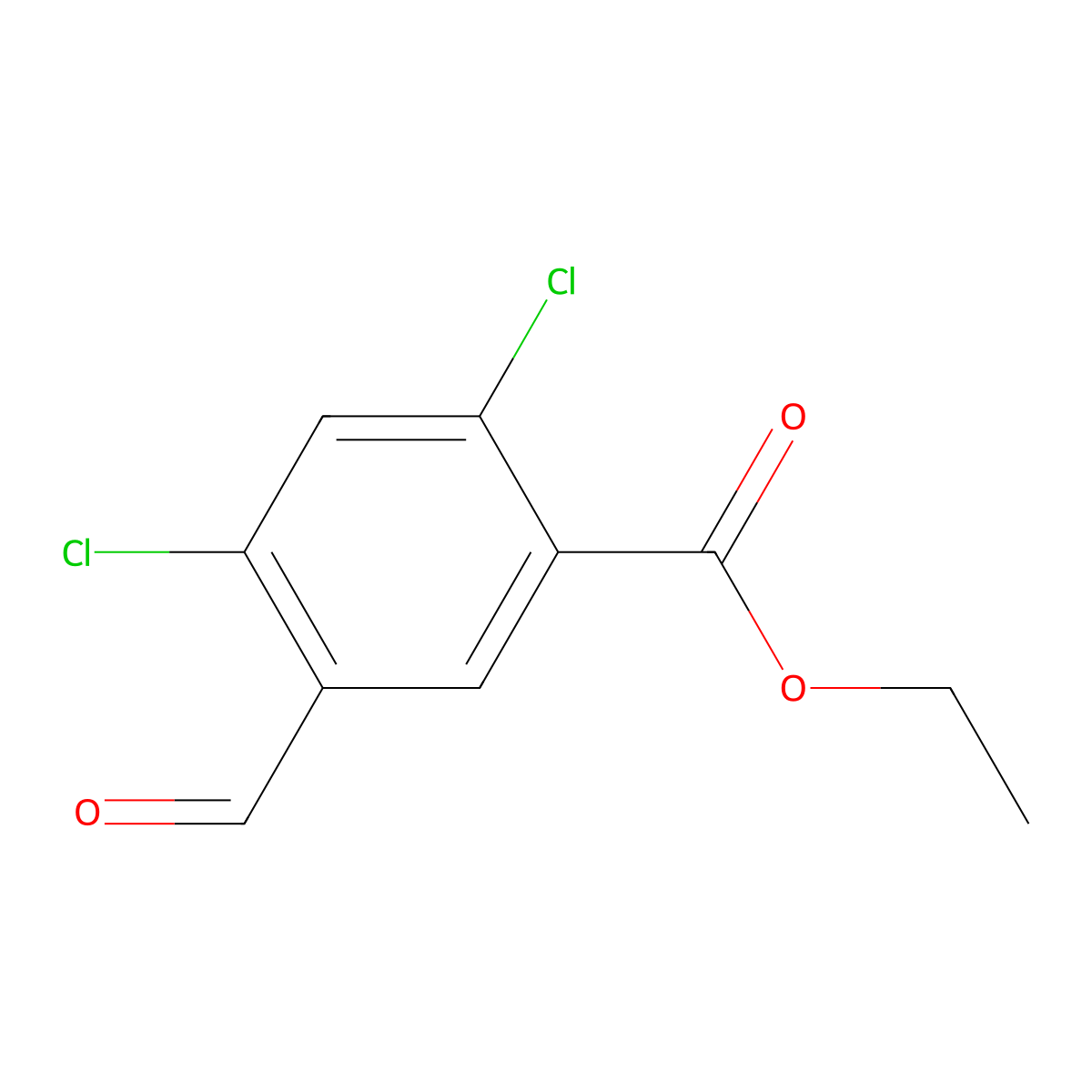 Ethyl 2,4-dichloro-5-formylbenzoate molecular structure, CAS 2386397-01-7