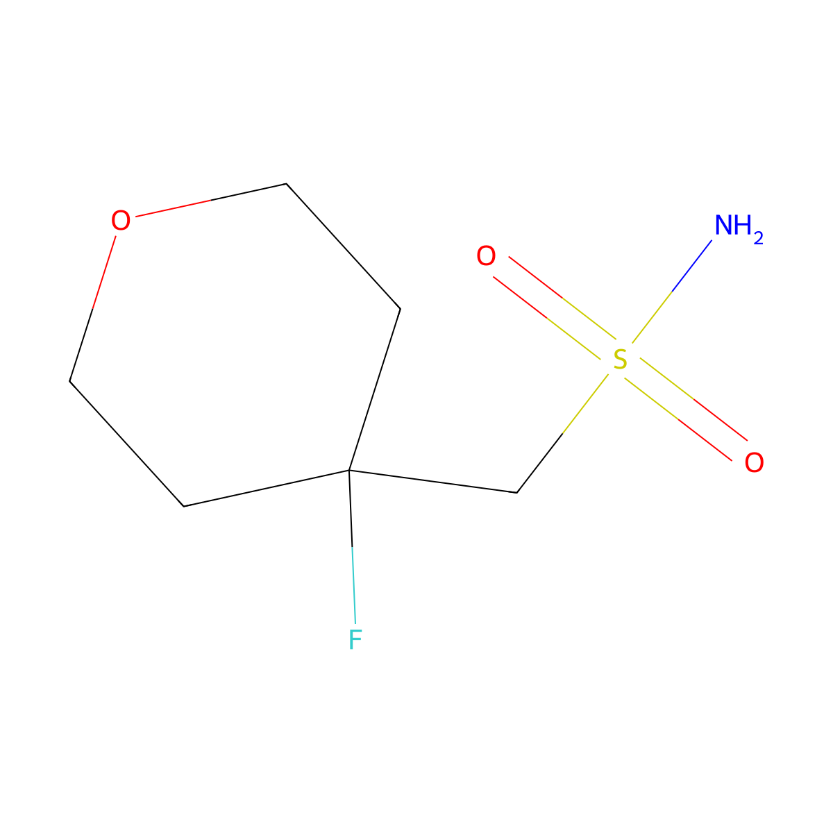 (4-Fluorooxan-4-yl)methanesulfonamide molecular structure, CAS 2386402-95-3