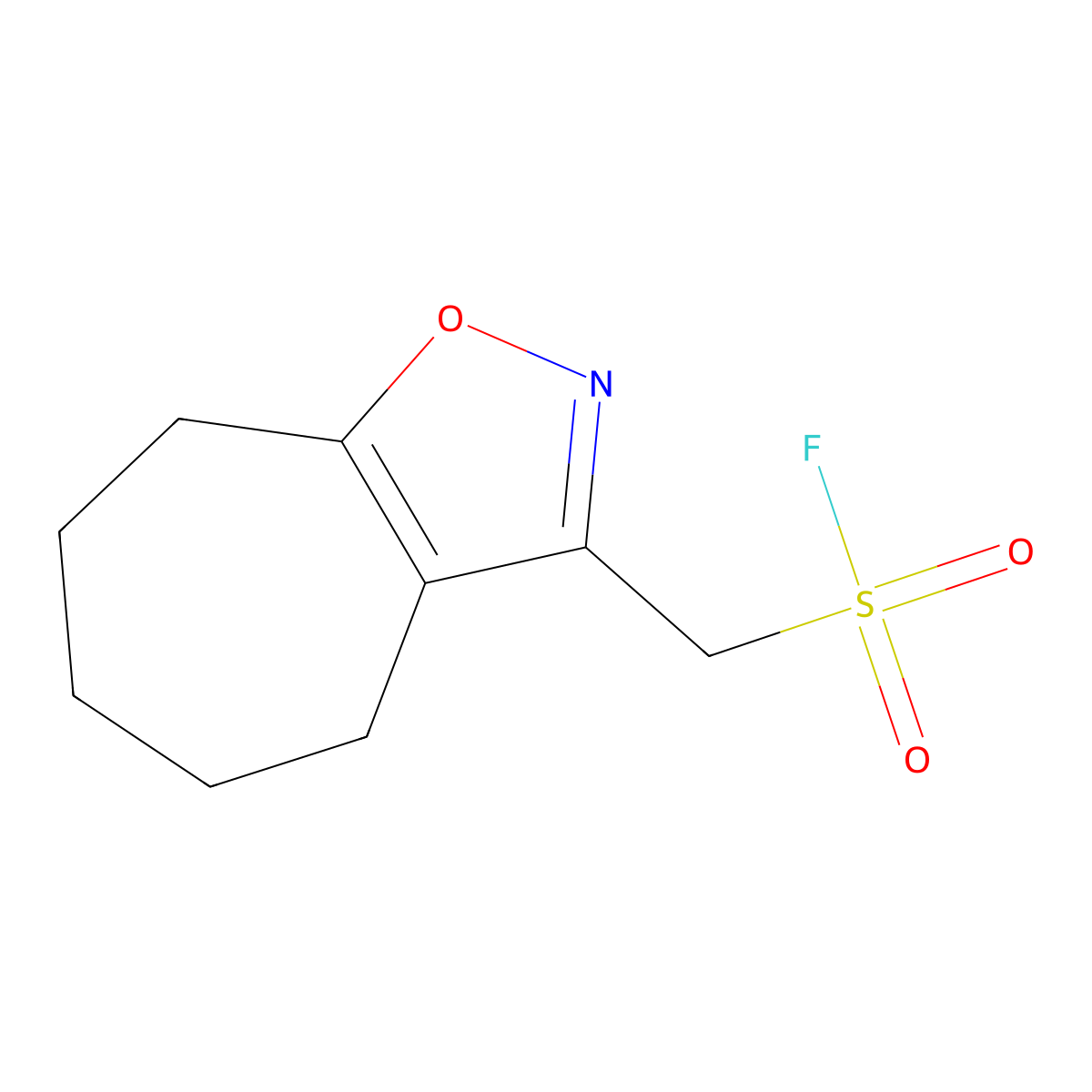 {4H,5H,6H,7H,8H-cyclohepta[d][1,2]oxazol-3-yl}methanesulfonyl fluoride molecular structure, CAS 2386404-76-6