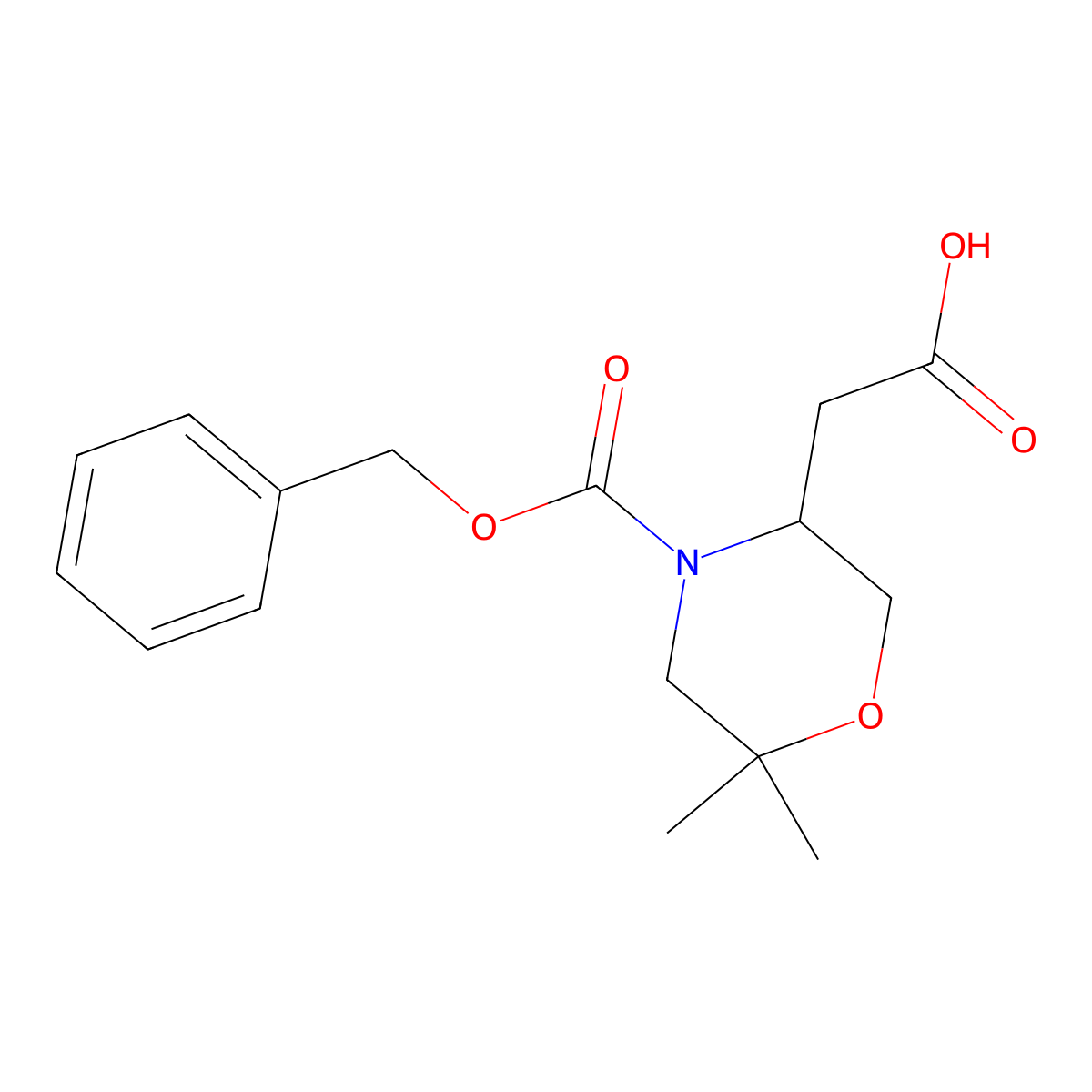 2-{4-[(Benzyloxy)carbonyl]-6,6-dimethylmorpholin-3-yl}acetic acid molecular structure, CAS 2386407-18-5