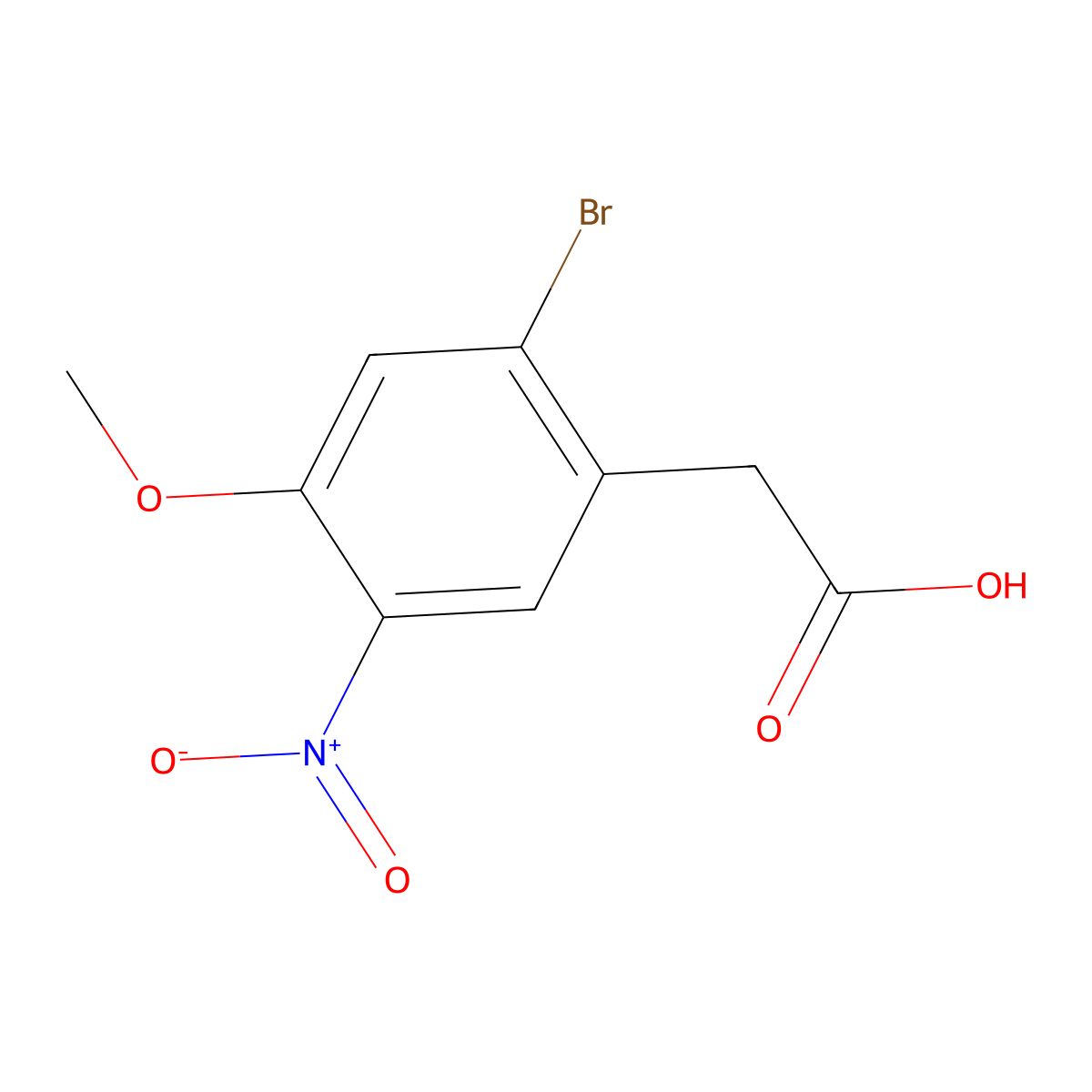 2-(2-Bromo-4-methoxy-5-nitrophenyl)acetic acid molecular structure, CAS 2386413-54-1