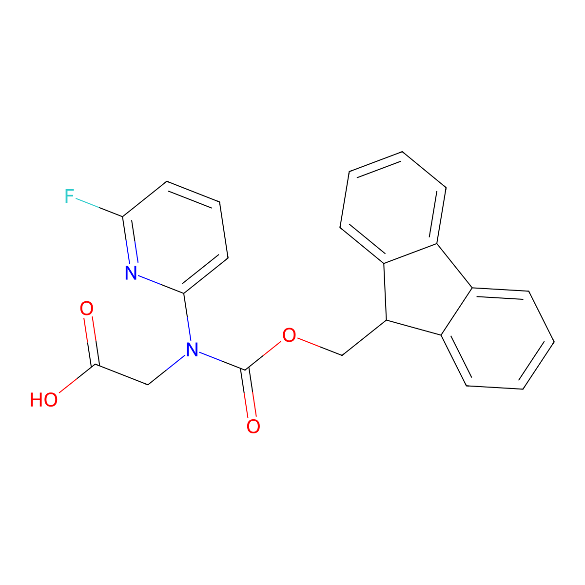 2-({[(9H-fluoren-9-yl)methoxy]carbonyl}(6-fluoropyridin-2-yl)amino)acetic acid molecular structure, CAS 2386414-24-8