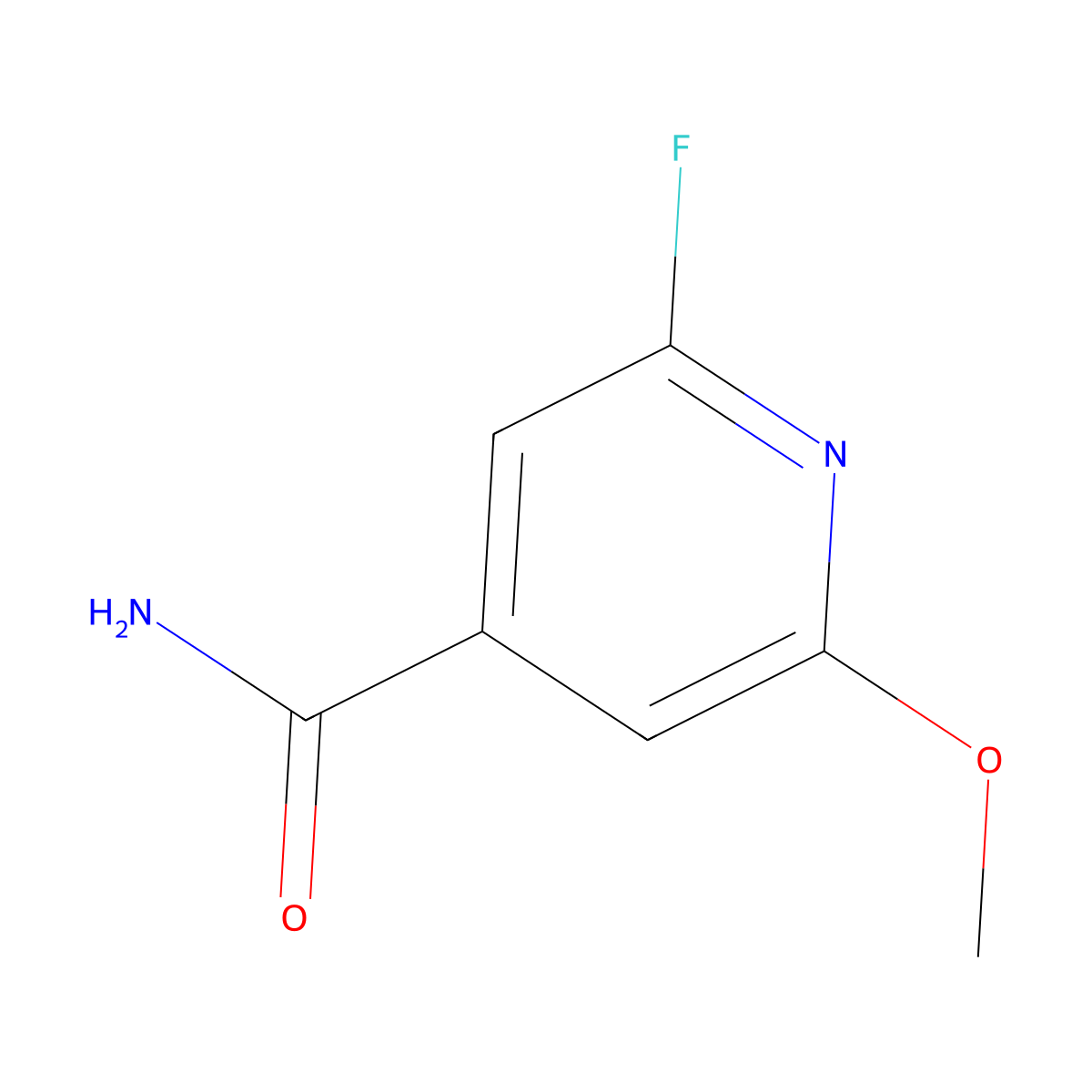 2-Fluoro-6-methoxyisonicotinamide molecular structure, CAS 2386415-22-9