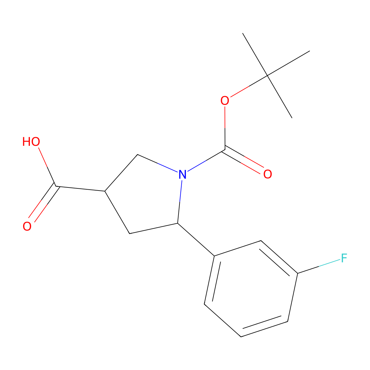 1-(tert-Butoxycarbonyl)-5-(3-fluorophenyl)pyrrolidine-3-carboxylic acid molecular structure, CAS 2386417-51-0