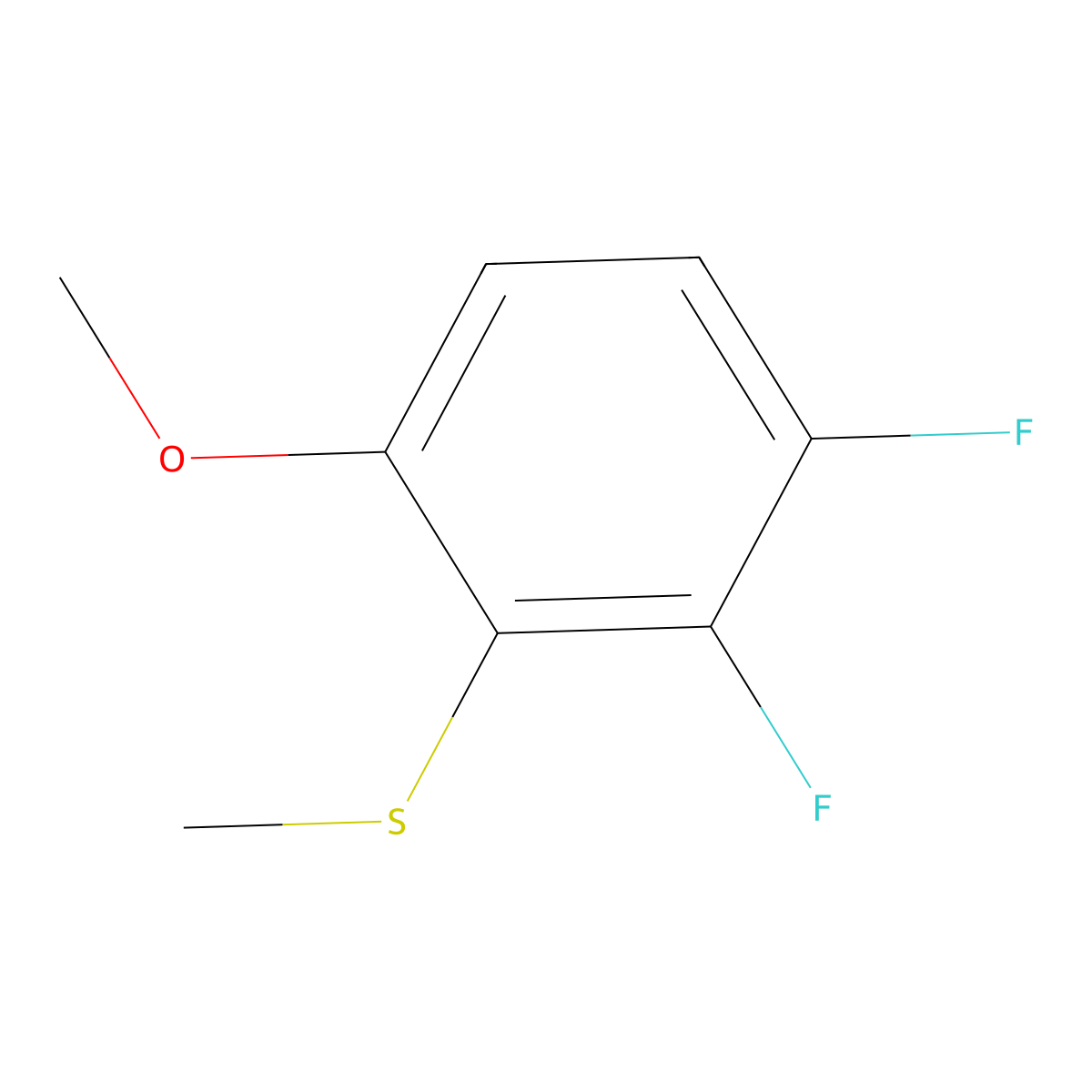 (2,3-Difluoro-6-methoxyphenyl)(methyl)sulfane molecular structure, CAS 2386417-90-7