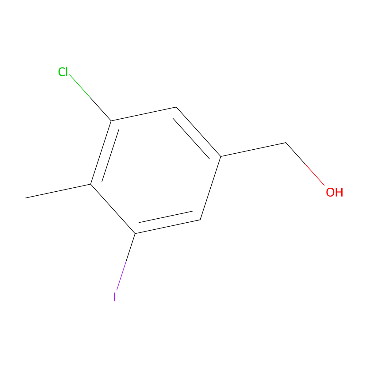 (3-Chloro-5-iodo-4-methylphenyl)methanol molecular structure, CAS 2386424-41-3
