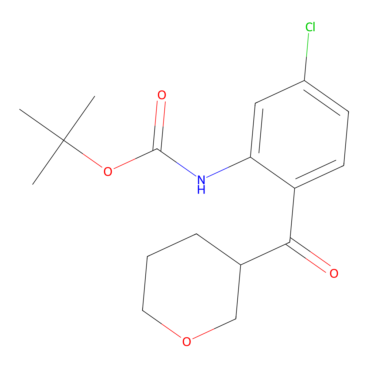 tert-butyl N-[5-chloro-2-(oxane-3-carbonyl)phenyl]carbamate molecular structure, CAS 2386436-15-1
