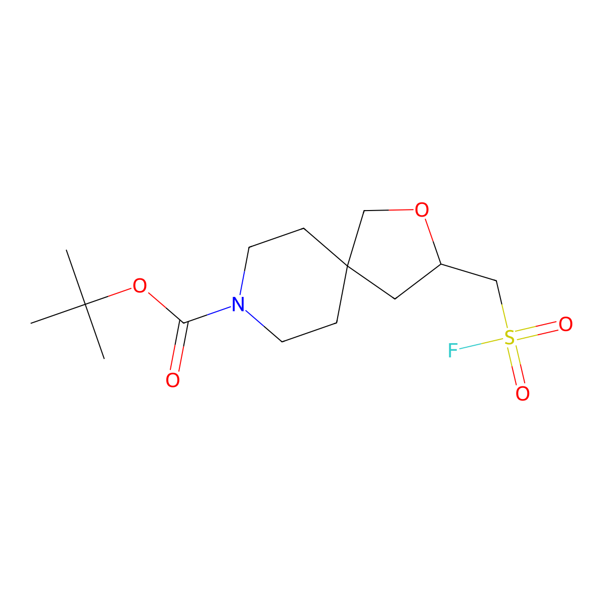 Tert-butyl 3-[(fluorosulfonyl)methyl]-2-oxa-8-azaspiro[4.5]decane-8-carboxylate molecular structure, CAS 2386437-47-2