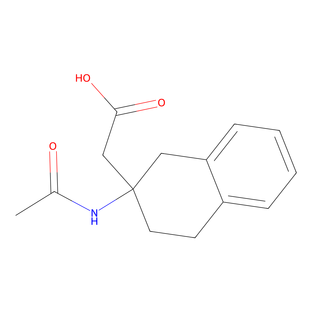 2-(2-Acetamido-1,2,3,4-tetrahydronaphthalen-2-yl)acetic acid molecular structure, CAS 2386439-23-0