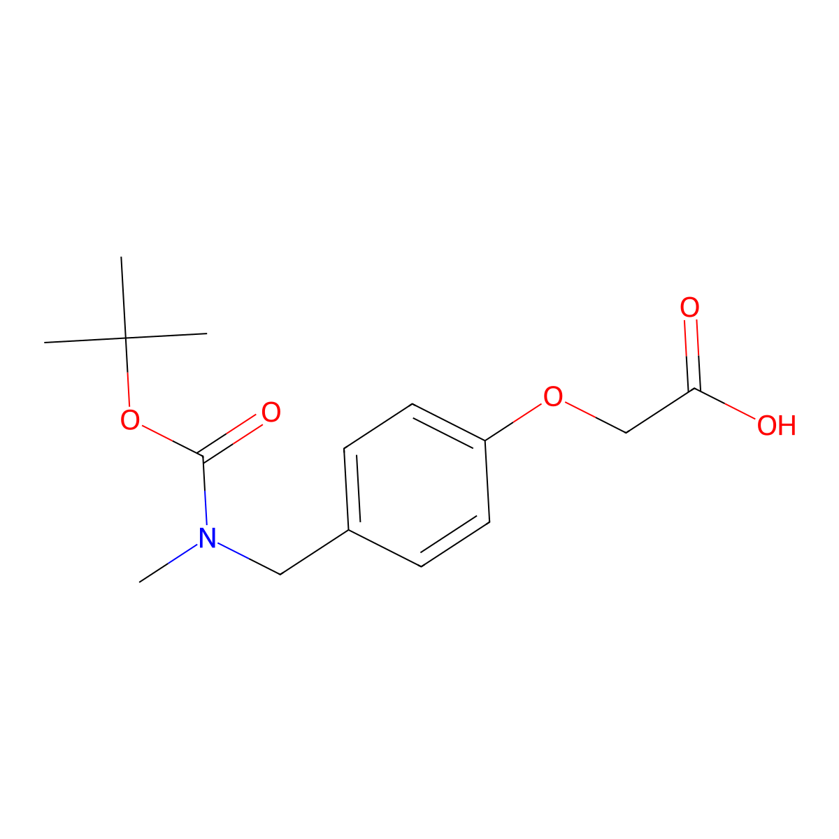 2-[4-({[(Tert-butoxy)carbonyl](methyl)amino}methyl)phenoxy]acetic acid molecular structure, CAS 2386440-03-3