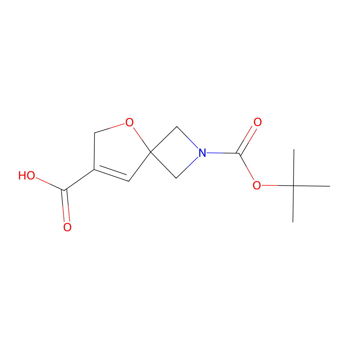 2-[(Tert-butoxy)carbonyl]-5-oxa-2-azaspiro[3.4]oct-7-ene-7-carboxylic acid molecular structure, CAS 2386440-36-2