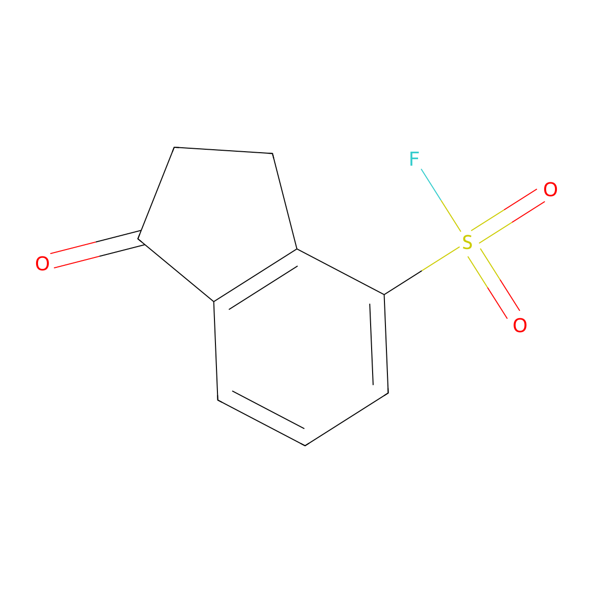 1-oxo-2,3-dihydro-1H-indene-4-sulfonyl fluoride molecular structure, CAS 2386442-21-1