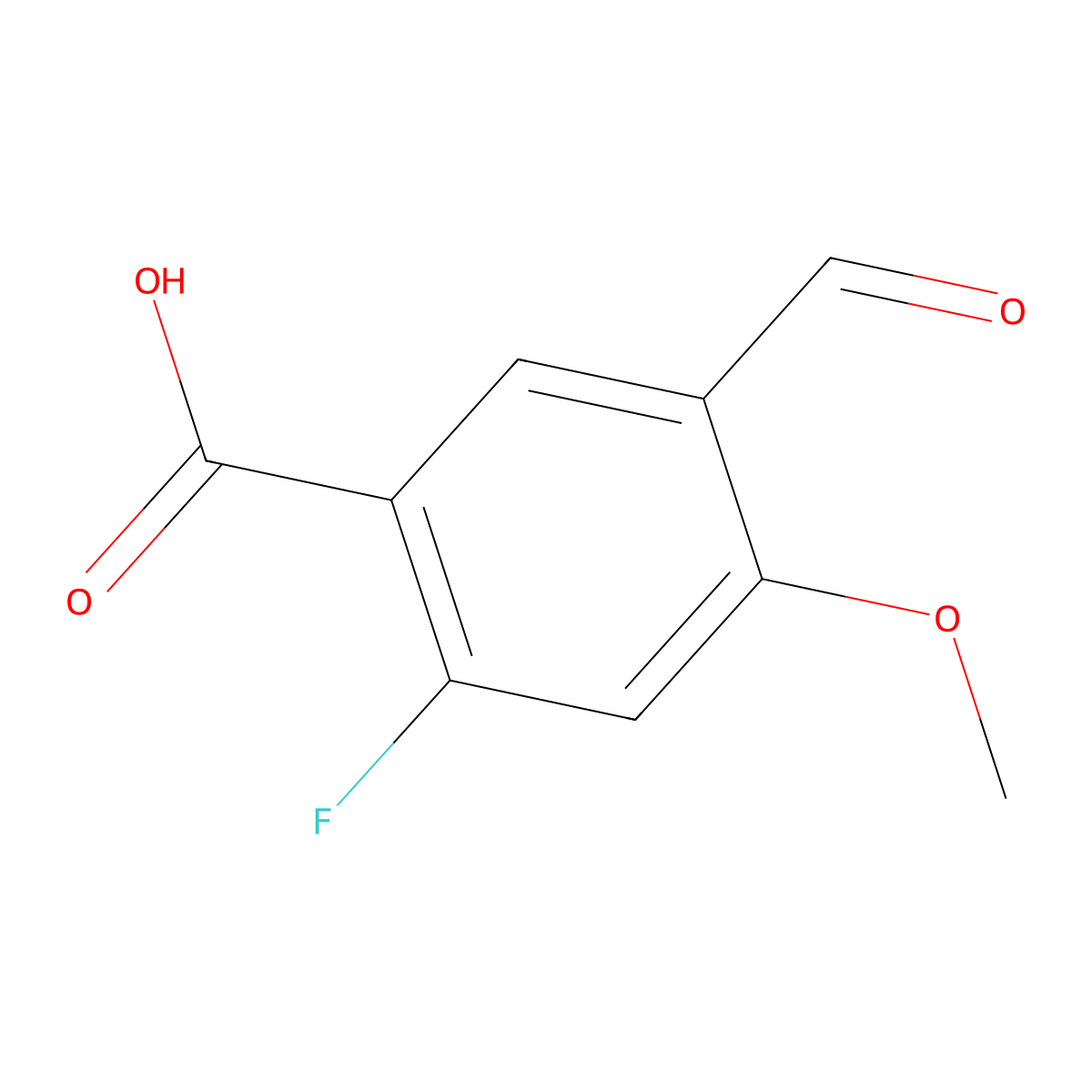 2-Fluoro-5-formyl-4-methoxybenzoic acid molecular structure, CAS 2386444-04-6