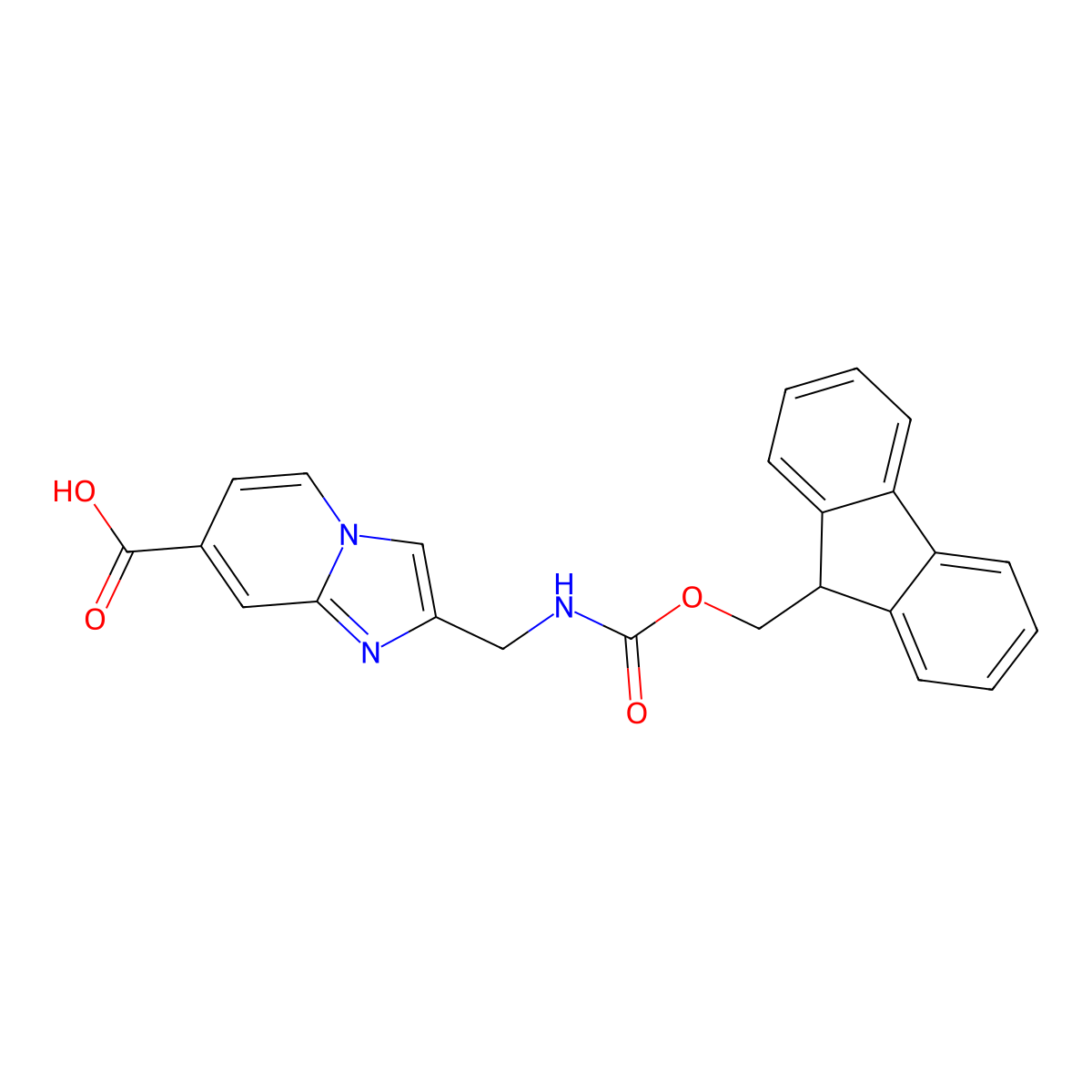 2-[({[(9H-fluoren-9-yl)methoxy]carbonyl}amino)methyl]imidazo[1,2-a]pyridine-7-carboxylic acid molecular structure, CAS 2386444-95-5