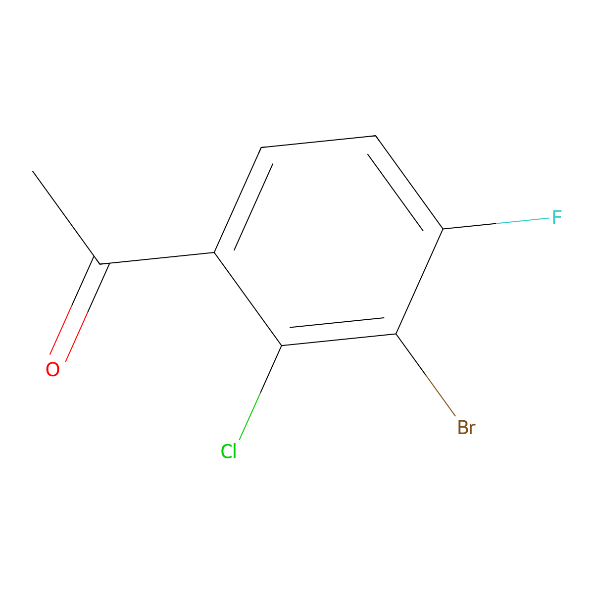 1-(3-Bromo-2-chloro-4-fluorophenyl)ethanone molecular structure, CAS 2386445-74-3