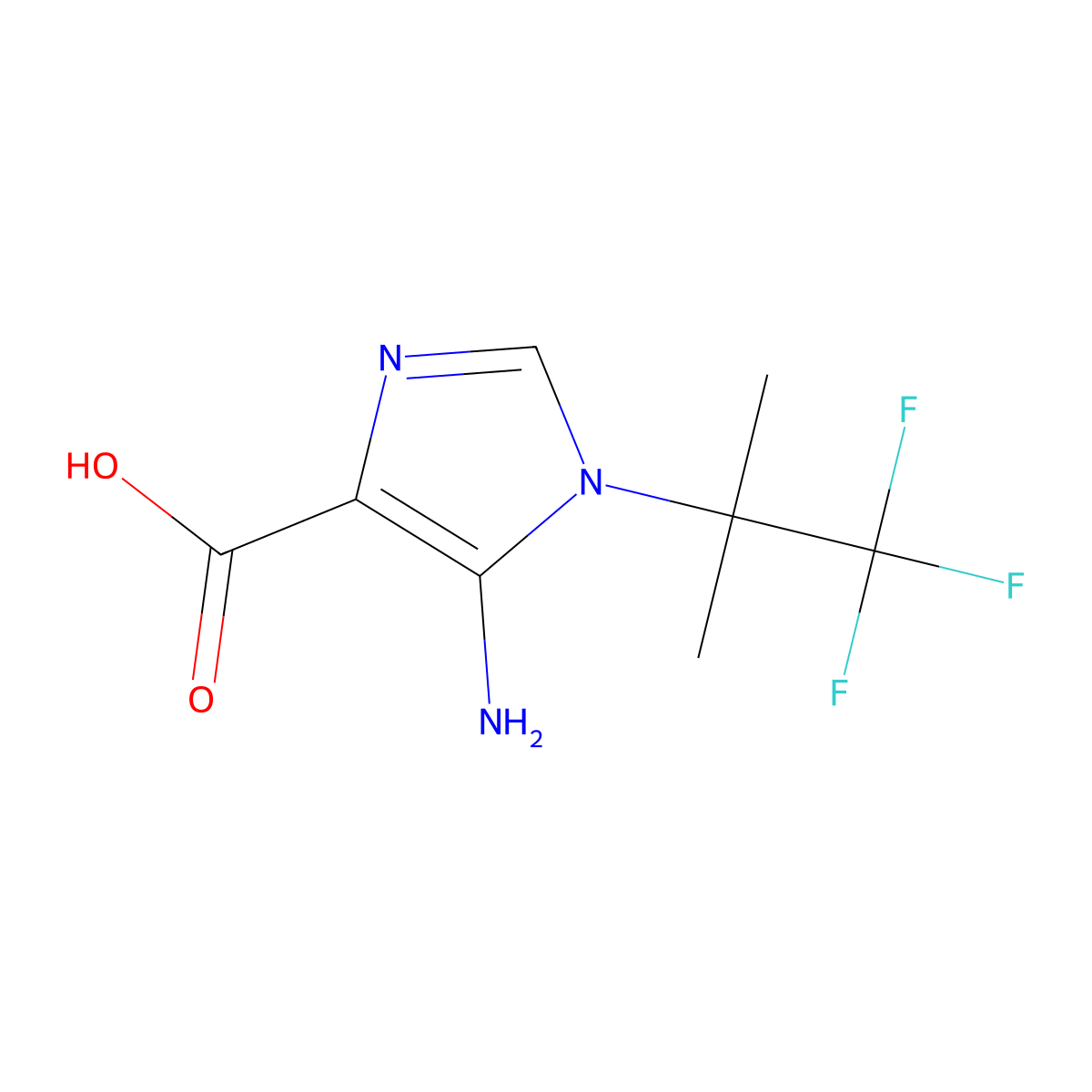 5-amino-1-(1,1,1-trifluoro-2-methylpropan-2-yl)-1H-imidazole-4-carboxylic acid molecular structure, CAS 2386454-50-6