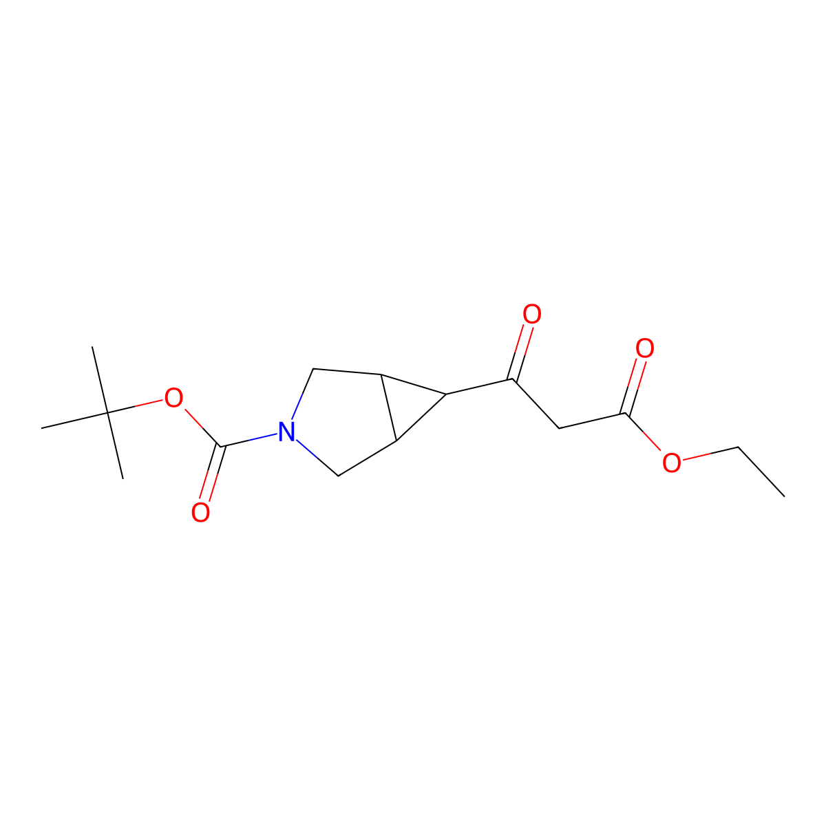 tert-Butyl 6-(3-ethoxy-3-oxopropanoyl)-3-azabicyclo[3.1.0]hexane-3-carboxylate molecular structure, CAS 2386464-32-8