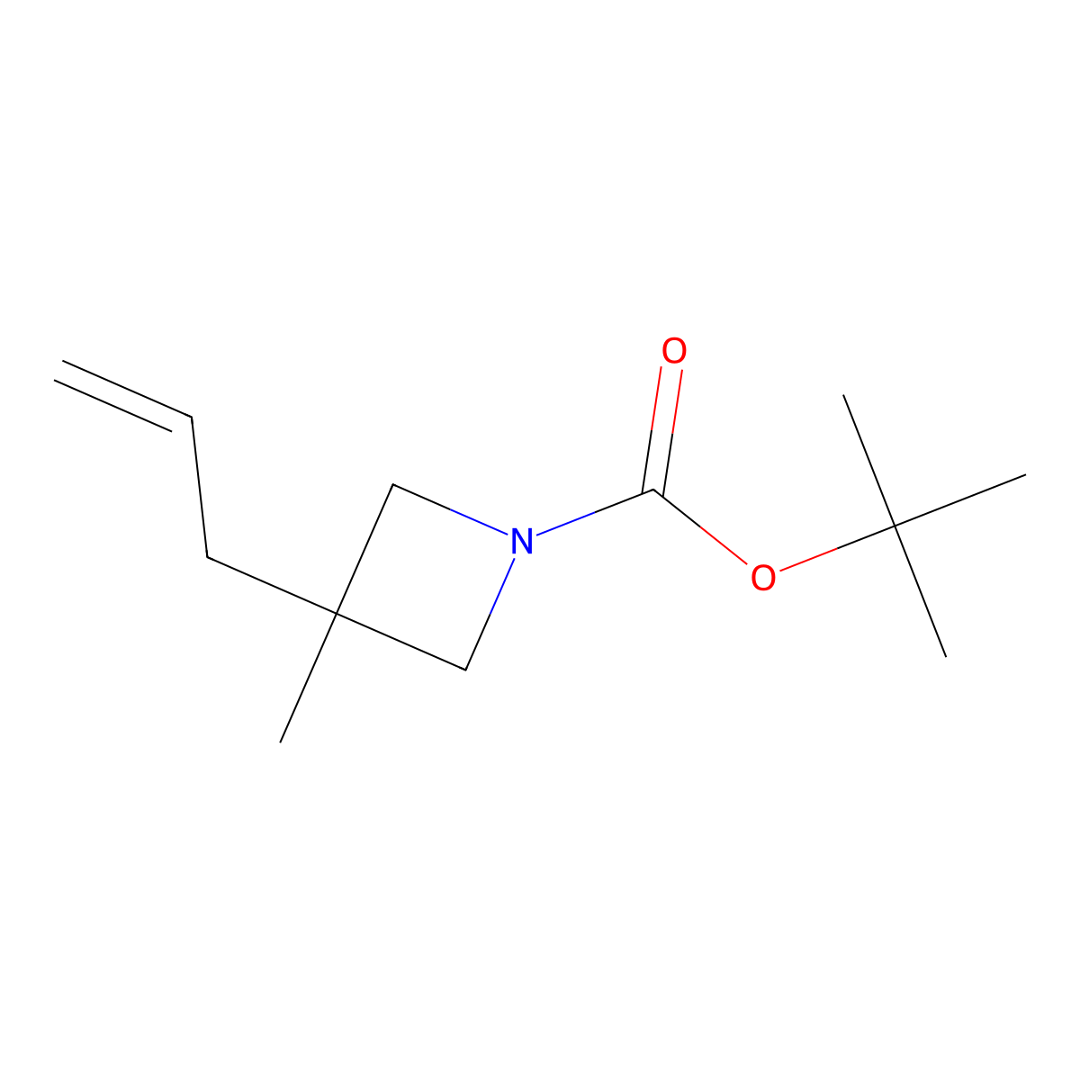 Tert-butyl 3-methyl-3-(prop-2-en-1-yl)azetidine-1-carboxylate molecular structure, CAS 2386464-50-0