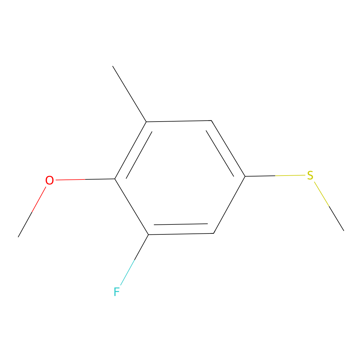 (3-Fluoro-4-methoxy-5-methylphenyl)(methyl)sulfane molecular structure, CAS 2386469-57-2