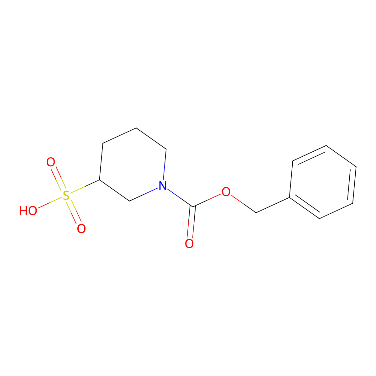 1-[(Benzyloxy)carbonyl]piperidine-3-sulfonic acid molecular structure, CAS 2386469-73-2