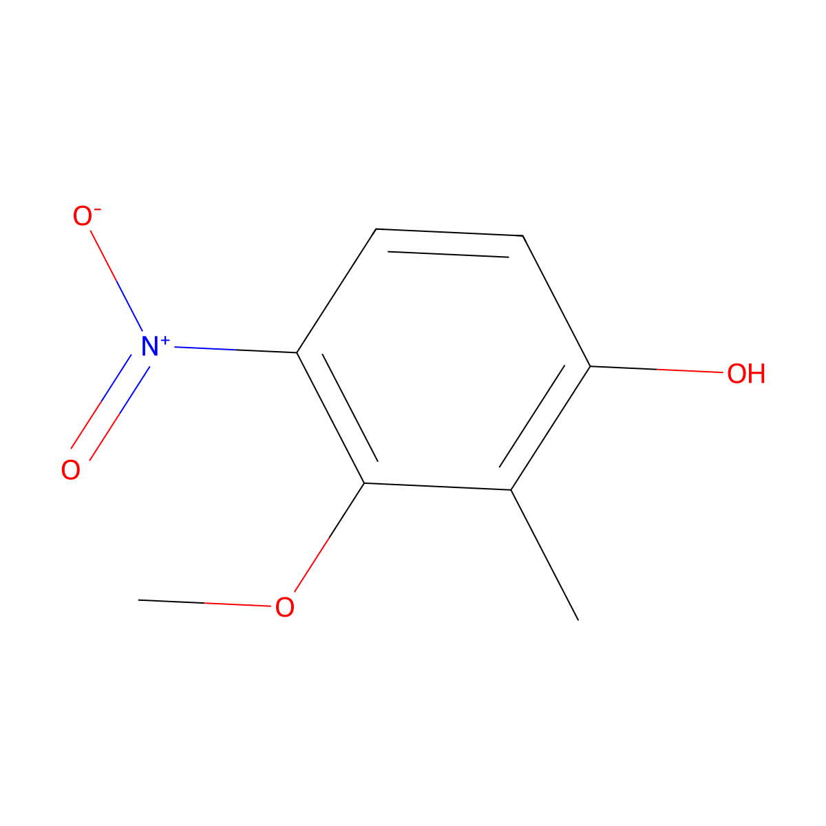 3-Methoxy-2-methyl-4-nitrophenol molecular structure, CAS 2386471-96-9