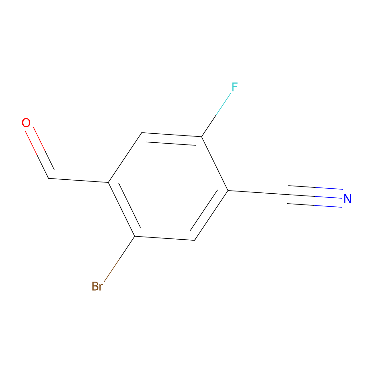 5-Bromo-2-fluoro-4-formylbenzonitrile molecular structure, CAS 2386473-78-3
