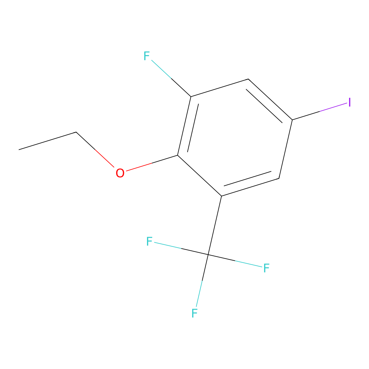 2-Ethoxy-1-fluoro-5-iodo-3-(trifluoromethyl)benzene molecular structure, CAS 2386475-20-1