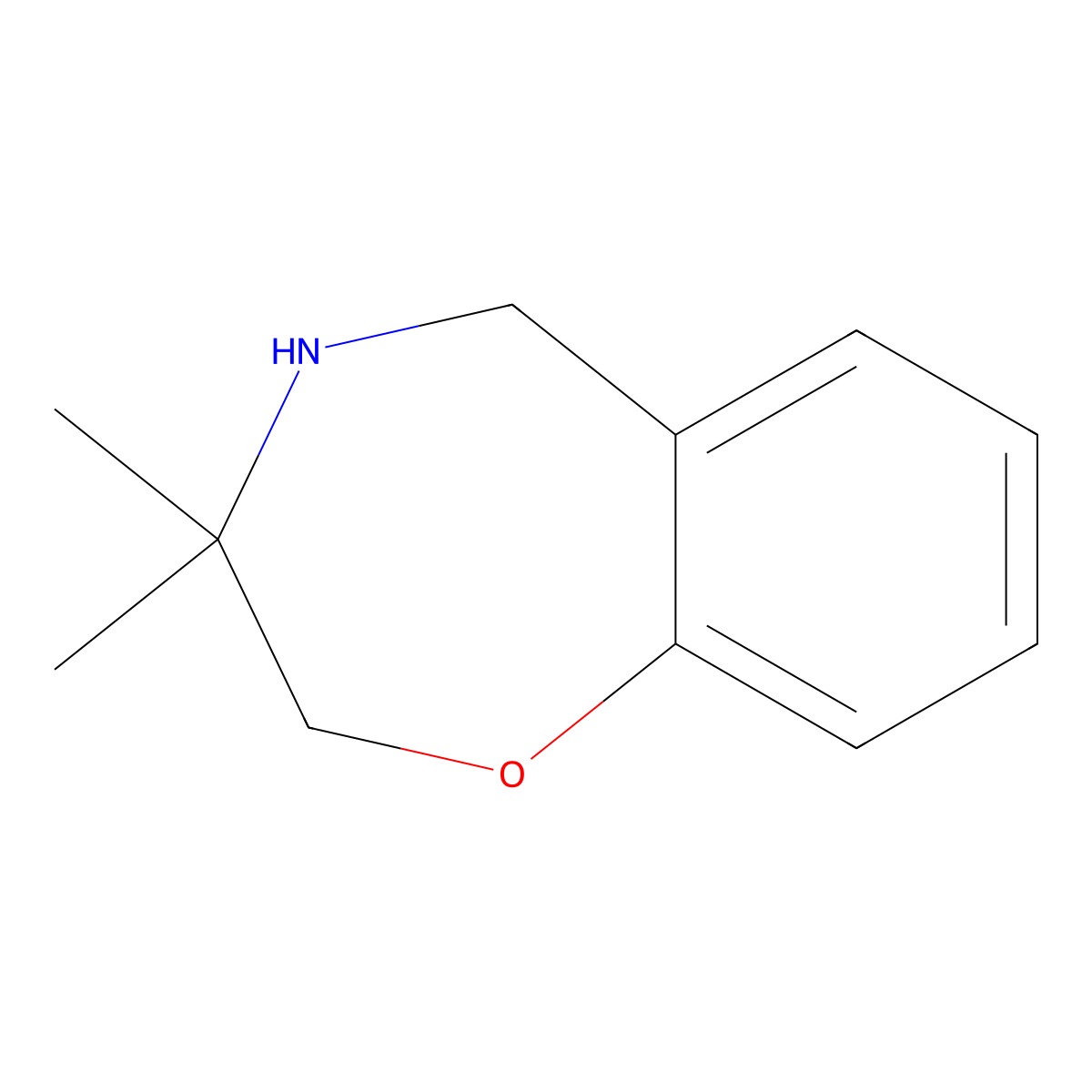 3,3-Dimethyl-2,3,4,5-tetrahydro-1,4-benzoxazepine molecular structure, CAS 2386475-64-3