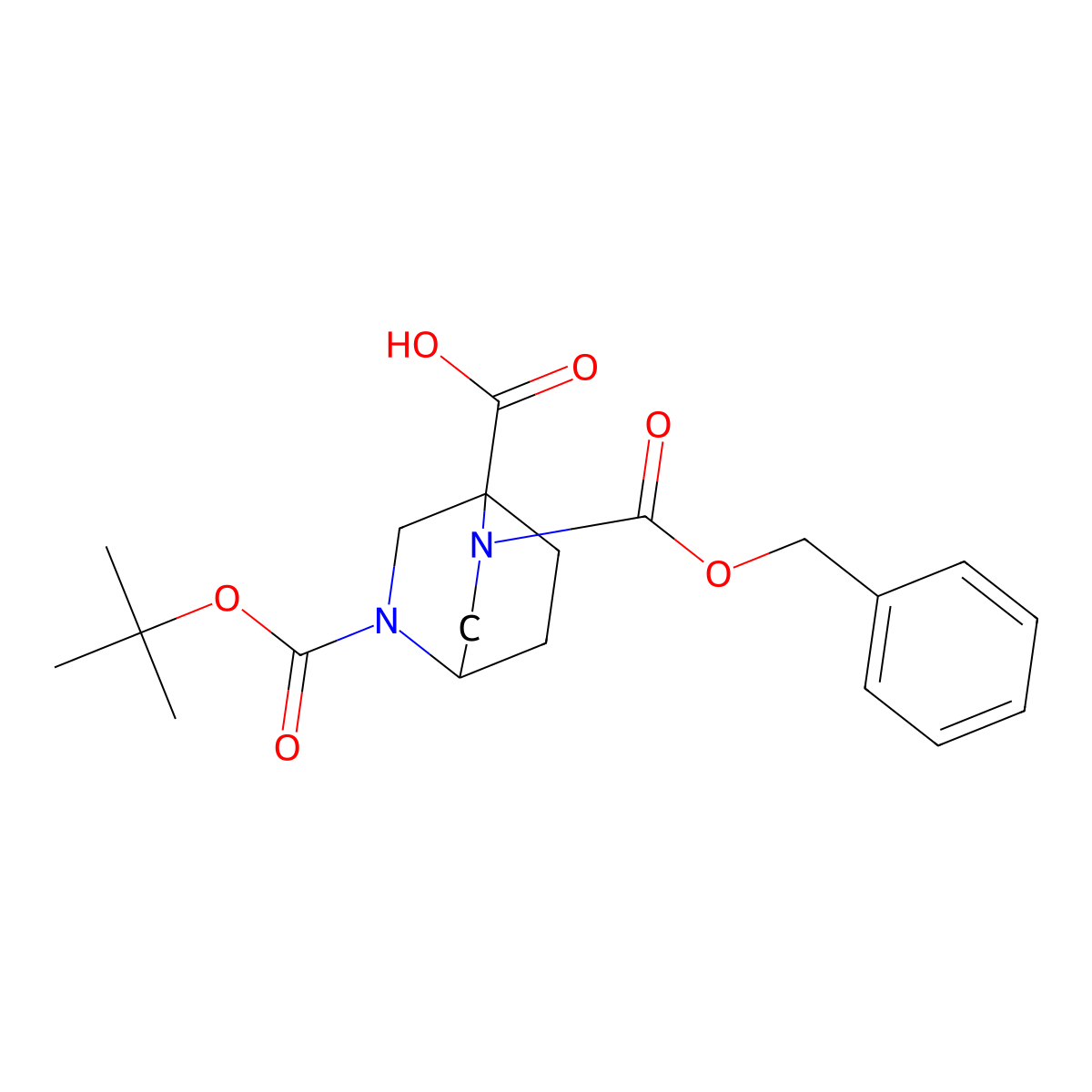 2-Benzyloxycarbonyl-5-tert-butoxycarbonyl-2,5-diazabicyclo[2.2.2]octane-1-carboxylic acid molecular structure, CAS 2386478-38-0