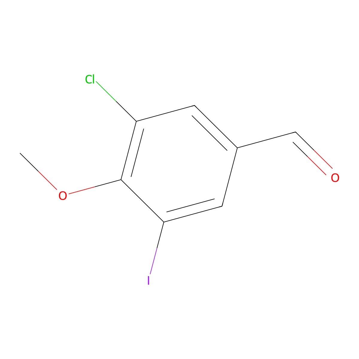 3-Chloro-5-iodo-4-methoxybenzaldehyde molecular structure, CAS 2386479-36-1