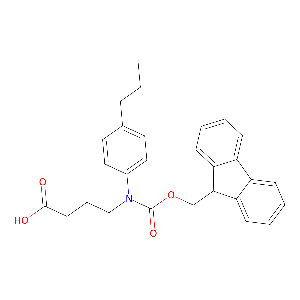 4-({[(9H-fluoren-9-yl)methoxy]carbonyl}(4-propylphenyl)amino)butanoic acid molecular structure, CAS 2386480-16-4