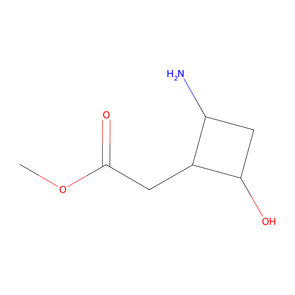 Methyl 2-(2-amino-4-hydroxycyclobutyl)acetate molecular structure, CAS 2386487-77-8