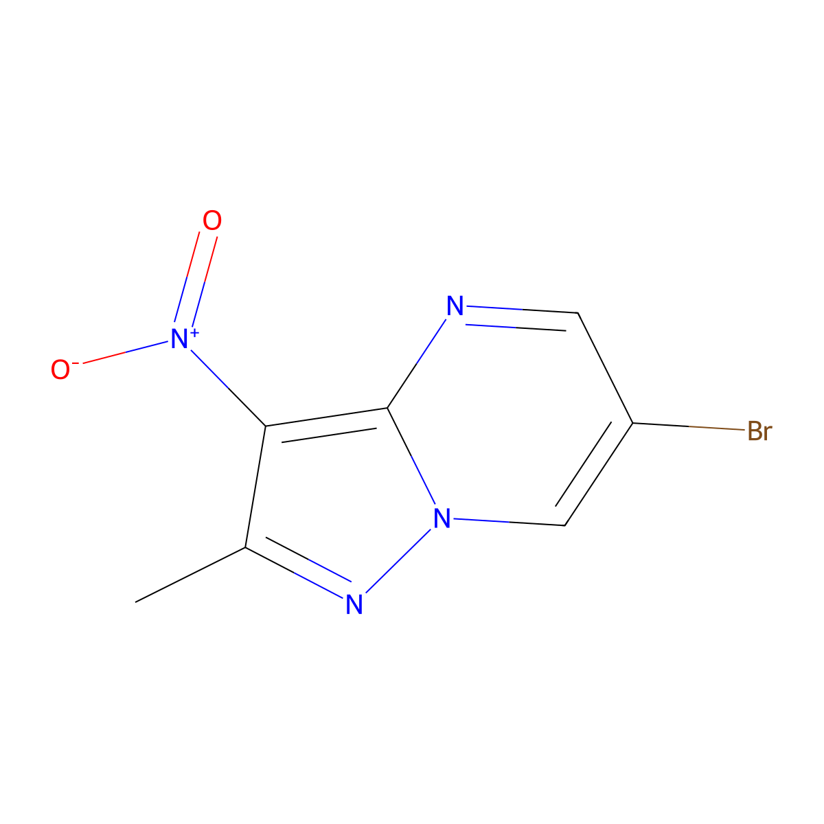 6-Bromo-2-methyl-3-nitropyrazolo[1,5-a]pyrimidine molecular structure, CAS 2386493-55-4