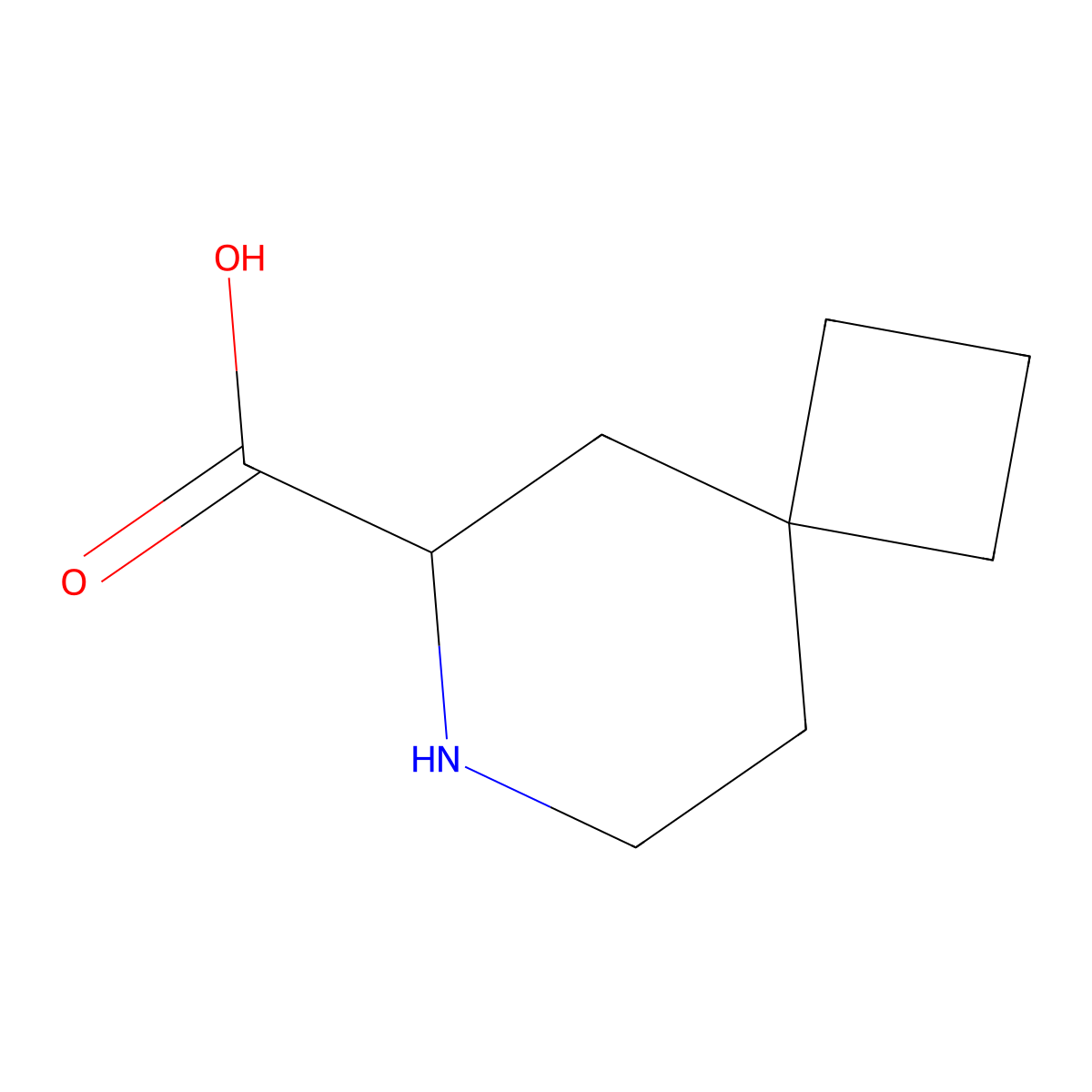 7-Azaspiro[3.5]nonane-6-carboxylic acid molecular structure, CAS 2386495-71-0