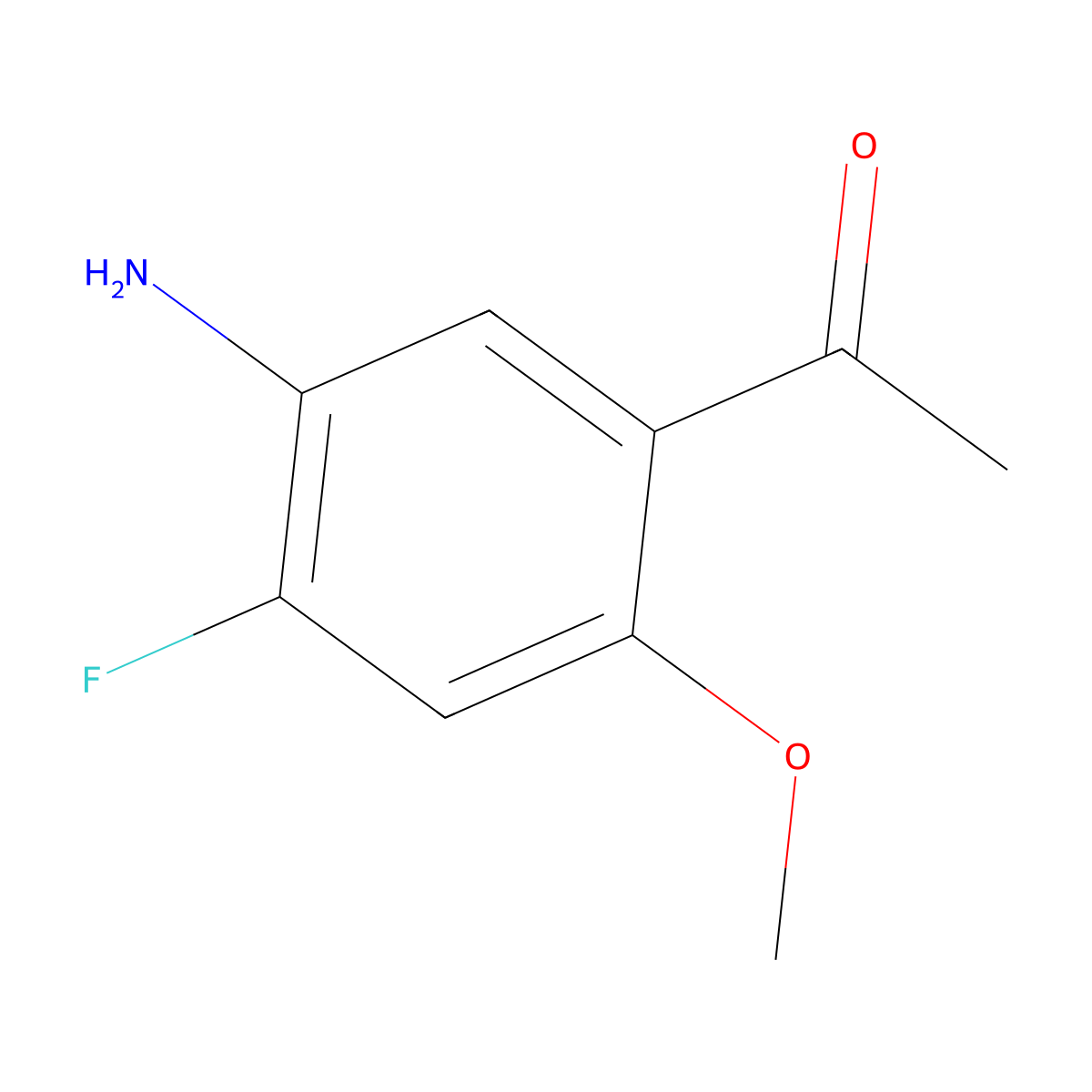 1-(5-Amino-4-fluoro-2-methoxyphenyl)ethan-1-one molecular structure, CAS 2386497-47-6
