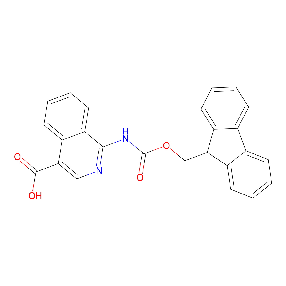 1-({[(9H-fluoren-9-yl)methoxy]carbonyl}amino)isoquinoline-4-carboxylic acid molecular structure, CAS 2386497-70-5